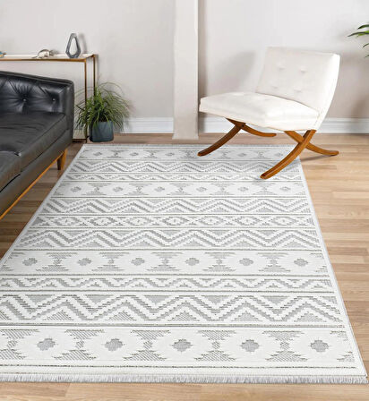 İpek Halı Kişiye Özel Ölçü Yolluk Halısı 80x600 Almond 11406 Beyaz