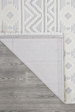 İpek Halı Kişiye Özel Ölçü Yolluk Halısı 80x600 Almond 11406 Beyaz