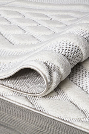 İpek Halı Kişiye Özel Ölçü Yolluk Halısı 100x340 Almond 11407 Beyaz