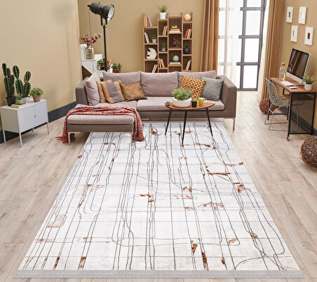 İpek Halı Kişiye Özel Ölçü Yolluk Halısı 80x600 Vales 7819A Beyaz