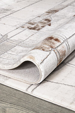 İpek Halı Kişiye Özel Ölçü Yolluk Halısı 80x600 Vales 7819A Beyaz