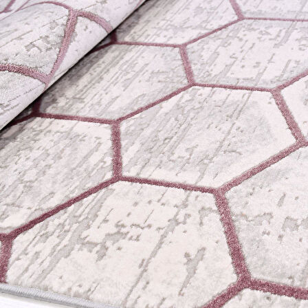 İpek Halı Kişiye Özel Ölçü Yolluk Halısı 100x600 Anisa 15534 Pembe