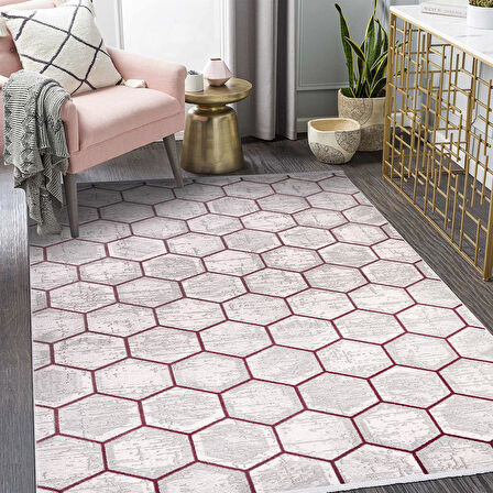 İpek Halı Kişiye Özel Ölçü Yolluk Halısı 100x600 Anisa 15534 Pembe