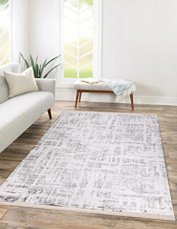 İpek Halı Özel Ölçü Oda Halısı 120x600 Lapena 11561 Gri