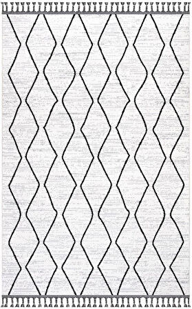 İpek Halı Özel Ölçü Oda Halısı 120x350 Lupin 18561 Beyaz