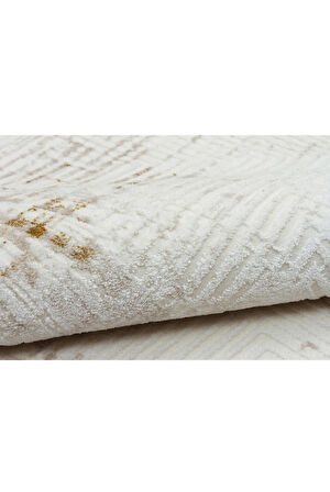 Kreasyon Halı Kişiye Özel Ölçü Salon Halısı 200x500 Kadifem KD011 Krem