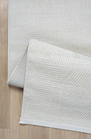 Kreasyon Halı Kişiye Özel Ölçü Yolluk Halısı 80x250 Kadifem KD003 Krem