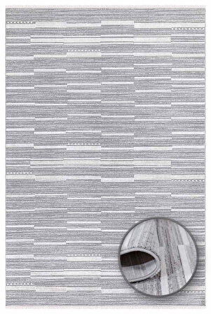 İpek Halı Kişiye Özel Ölçü Oda Halısı 120x600 Dalida 3211A Gri