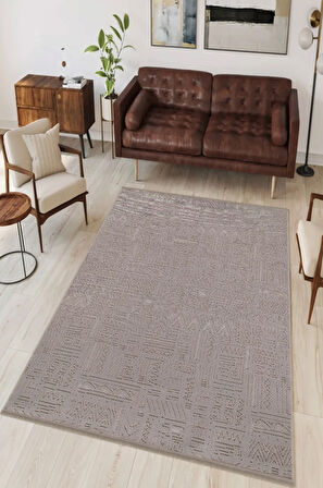 Kreasyon Halı Kişiye Özel Ölçü Yolluk Halısı 100x200 Loopo LP002 Bej