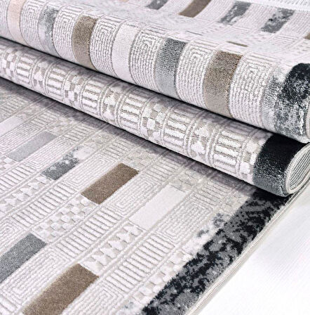 İpek Halı Kişiye Özel Ölçü Oda Halısı 120x400 Roxanne 17192 Gri