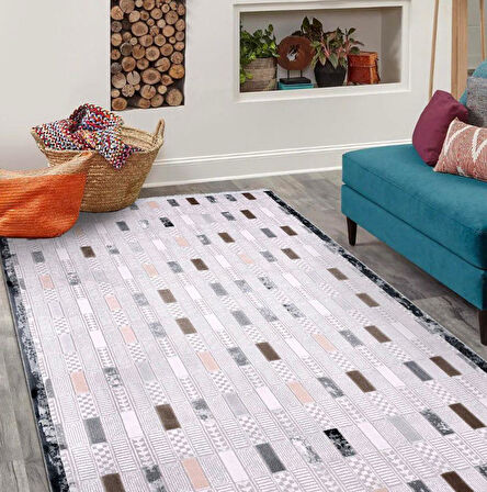 İpek Halı Kişiye Özel Ölçü Oda Halısı 120x400 Roxanne 17192 Gri