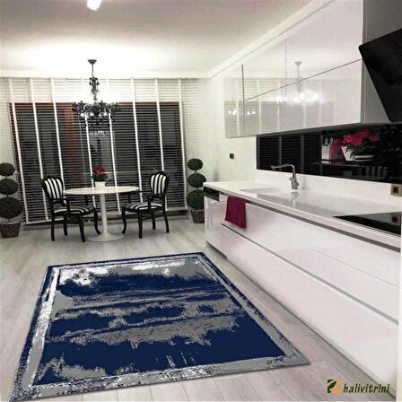 Hitit Yolluk Halısı Modern 80x140 Lidya Lüx 4053 Mavi