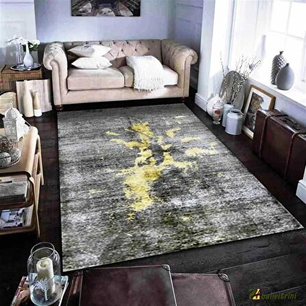 Hitit Yolluk Halısı Modern 80x140 Lidya Lüx 4077 Gri