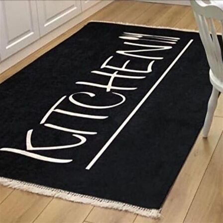 Hitit Mutfak Halısı 180x280 Lidya Lüx Kitchen GK225 Siyah