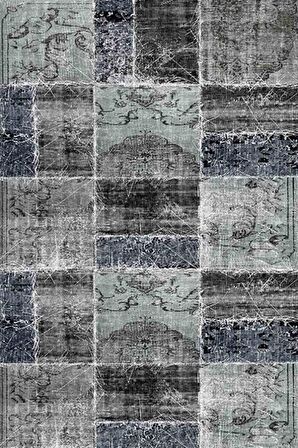 Kreasyon Dijital Oda Halısı Patchwork 150x233 Pandora 2749 Gri