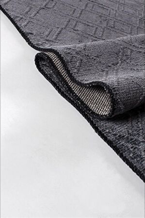 Kreasyon Halı Kesme Oda Halısı 120x300 Wellsoft A0042 Siyah