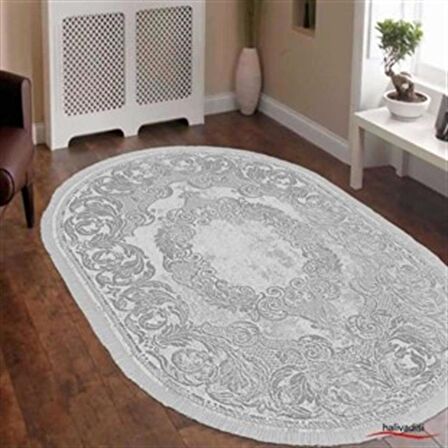 İpek Oval Halı Sardes 6201 Gri