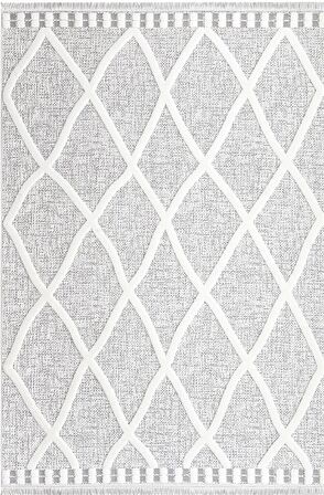İpek Halı Kesme Modern Almond 11405 Gri