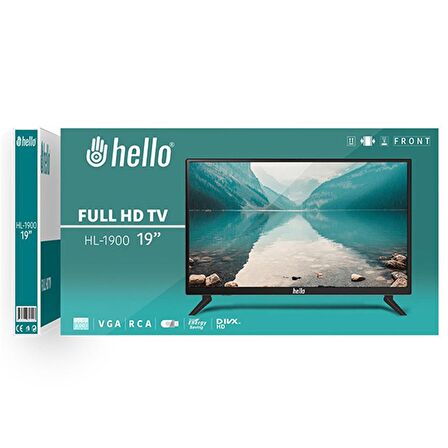 HELLO HL-1900 19 FULL HD LED MONİTÖR (12 VOLT ADAPTÖRLÜ)(AUDIO IN-RCA-VGA-HDMI-USB) 45 CM X 32 CM