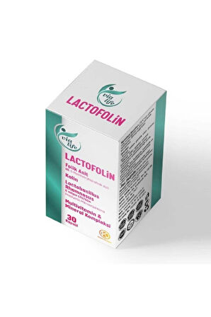 Lactofolin Folik Asit, Kolin, Probiyotik, Multivitamin 30 Kapsül