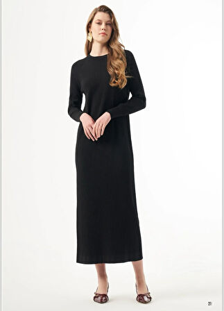 Nuss Kendinden İnce Çizgili Elbise 1403