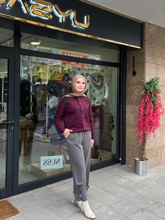 Yusuf Özdemir 1547 Beli Lastikli Paraşüt Detaylı Pantolon Gri