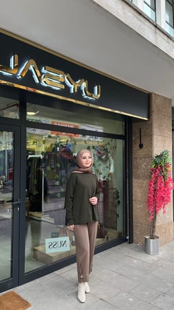 Yusuf Özdemir 1547 Beli Lastikli Paraşüt Detaylı Pantolon Sütlü Kahve