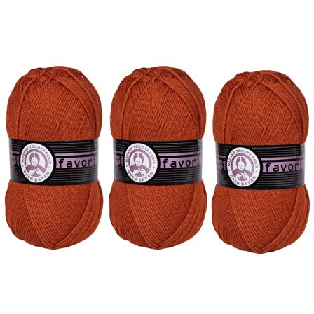 Favori El Örgü İpi 100gr 0107 3 Adet Turuncu