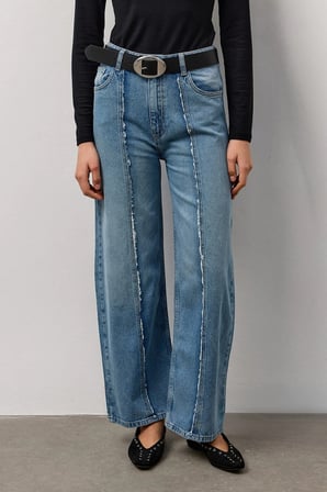 Açık Mavi Mom Fit Yüksek Bel Jean