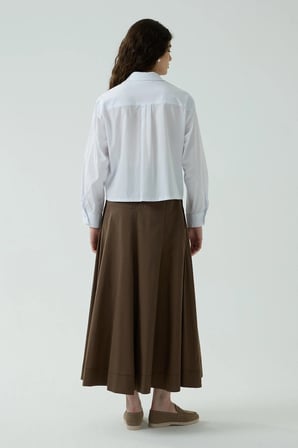 Beyaz Çift Cepli Mini Poplin Gömlek