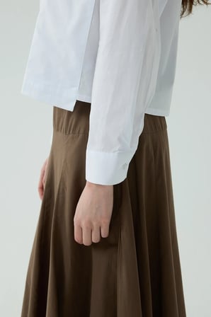 Beyaz Çift Cepli Mini Poplin Gömlek