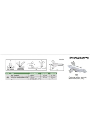 Insize 4830 Kaynakçı Kumpası (0-20mm) - 0.1mm