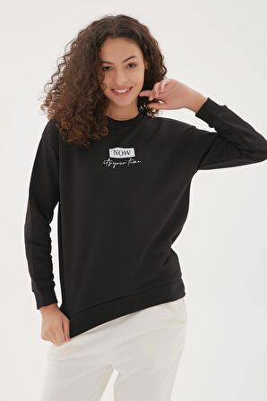 Baskılı Sweatshirt Siyah / Black