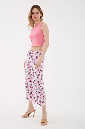 Desenli Culotte Pantolon Yeşil / Green