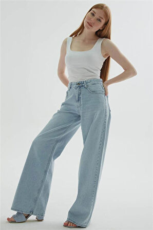 Geniş Paça Denim Pantolon A.Mavi