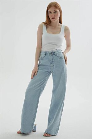 Geniş Paça Denim Pantolon A.Mavi