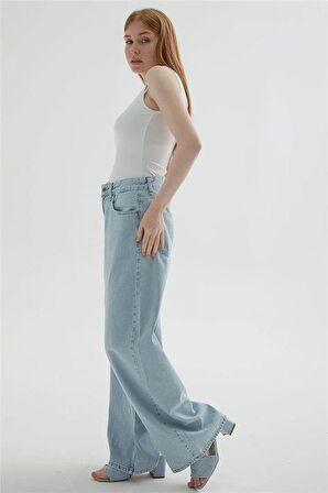 Geniş Paça Denim Pantolon A.Mavi