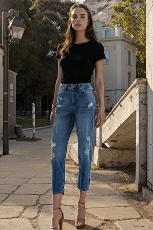 Denim Pantolon Mavi