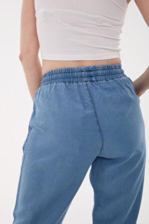 Beli Bağlamalı Denim Pantolon A.Mavi