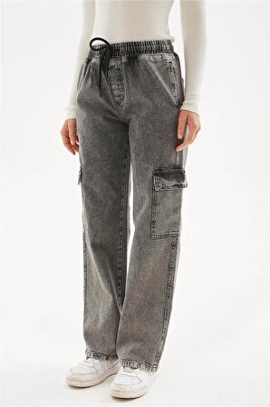 Kargo Denim Pantolon Antrasit