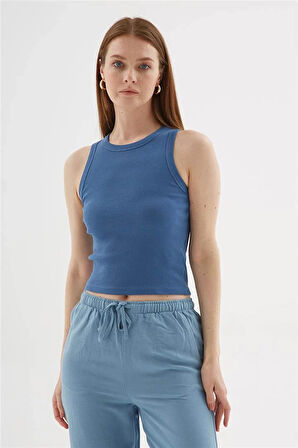 Halter Yaka Atlet Mavi