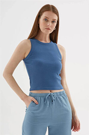 Halter Yaka Atlet Mavi