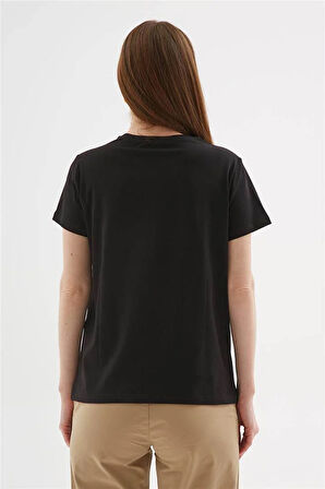 Baskılı T-Shirt Siyah