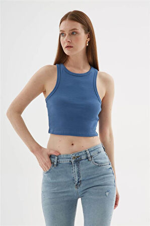 Crop Atlet İndigo