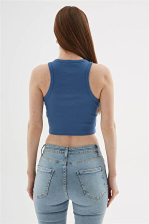 Crop Atlet İndigo