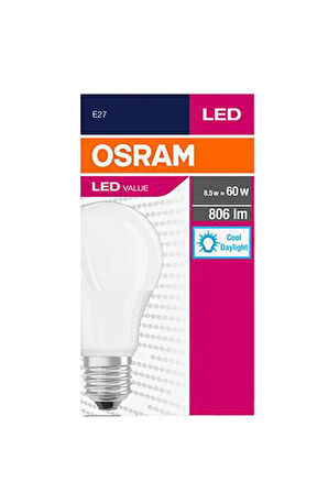 Osram Ledvance Value CLA 60 6500 Beyaz Işık  E27 8,5W Led Ampul