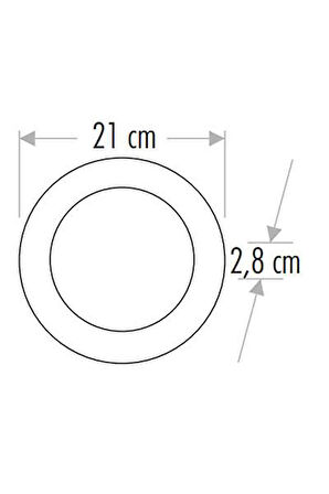 Cata CT-5235B 18W 6400K Beyaz ışık, Siyah Kasa Sıva Üstü Yuvarlak Led Panel