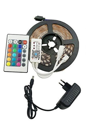 Cata CT-4557 RGB Şerit Led Seti 54 Çip 2835 (5mt RGB Led+Trafo+RGB Kumanda)