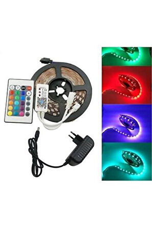 Cata CT-4557 RGB Şerit Led Seti 54 Çip 2835 (5mt RGB Led+Trafo+RGB Kumanda)