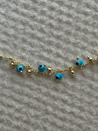 Göz Charmlı Gold Halhal